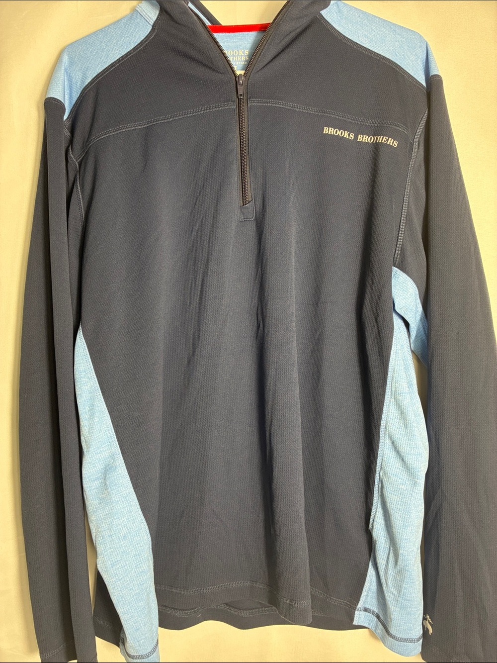 Brooks Brothers Performance 1/4 Zip Pullover Jacket Size L Blue Colorblock